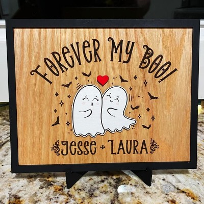 Personalized Forever My Boo Sign Halloween Couple Spooky Season Funny Home Decor