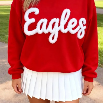 Game Day Custom Yarn Embroidered Team Sport Sweatshirt School Spirit Shirt
