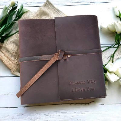 Our Adventure Book Personalized Leather Photo Album For Valentine's Day Anniversary Gift Ideas