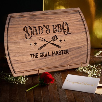 Personalized Cutting Board BBQ Themed Grill Master For Father's Day Gift Ideas