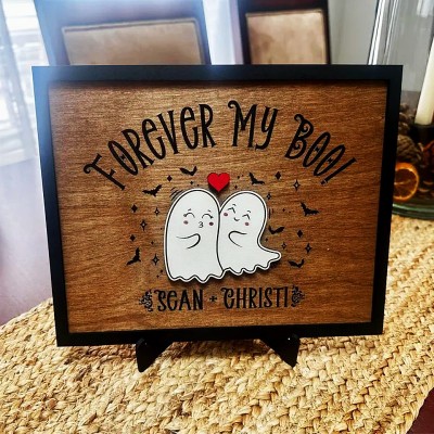 Personalized Forever My Boo Sign Halloween Couple Spooky Season Funny Home Decor