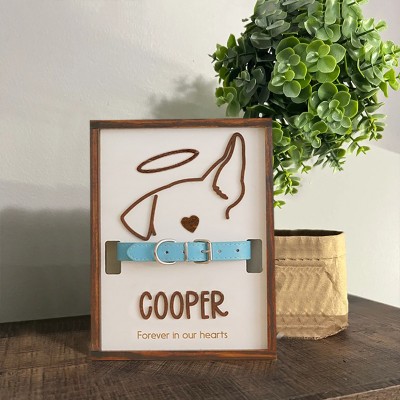 Personalized Loss of Pet Collar Frame Memorial Gift For Pet Lovers