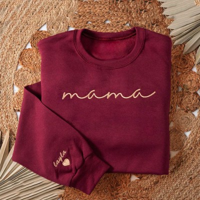 Custom Embroidered Mama Sweatshirt Gift Ideas For Christmas Family Gift