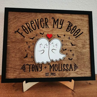 Personalized Forever My Boo Sign Halloween Couple Spooky Season Funny Home Decor