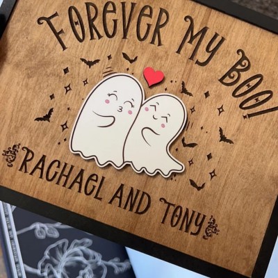 Personalized Forever My Boo Sign Halloween Couple Spooky Season Funny Home Decor