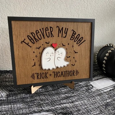 Personalized Forever My Boo Sign Halloween Couple Spooky Season Funny Home Decor
