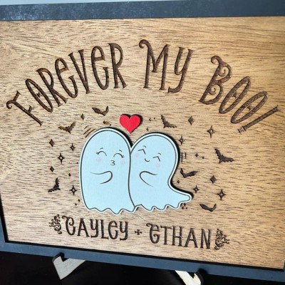 Personalized Forever My Boo Sign Halloween Couple Spooky Season Funny Home Decor