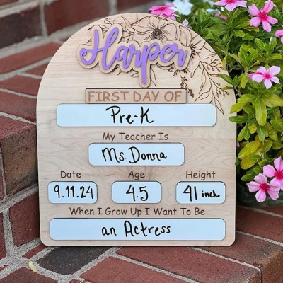 Personalized Interchangeable Back to School Sign