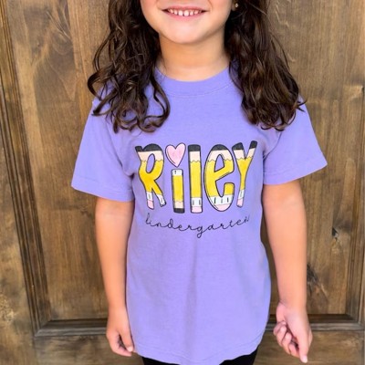 Custom Pencil Kids Name Back To School Shirt First Day of School Shirt