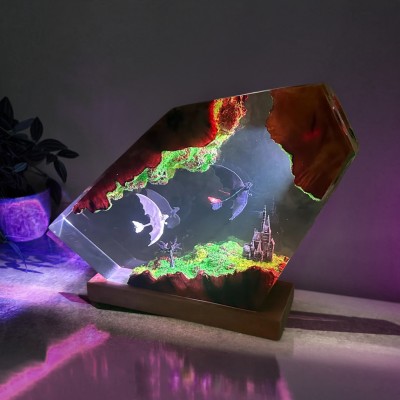 Handmade Flying Dragon Resin Lamp Couple Gift for Him or Her