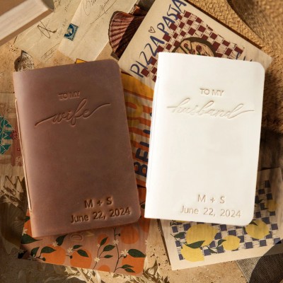Custom Leather To My Wife To My Husband Vow Books Gifts for Couple Anniversary Valentines Day