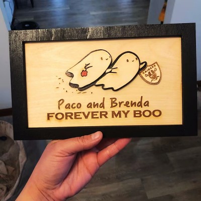 Personalized Forever My Boo Sign Halloween Couple Spooky Season Funny Home Decor