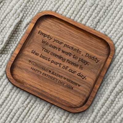Empty your Pockets Daddy Personalized Valet Tray for Dad Father's Day Gift from Kids
