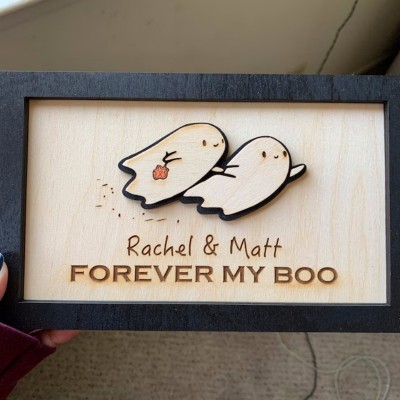 Personalized Forever My Boo Sign Halloween Couple Spooky Season Funny Home Decor