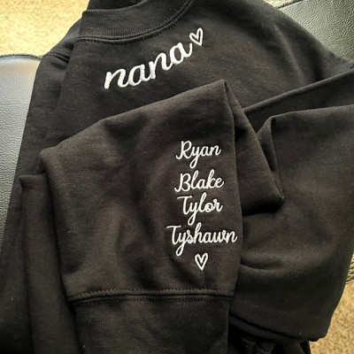 Custom Embroidered Nana Sweatshirt For Christmas Grandma Mom Gift
