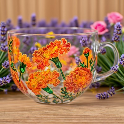 Personalized Birth Month Flower October Marigold Mug For Mom Grandma Gift