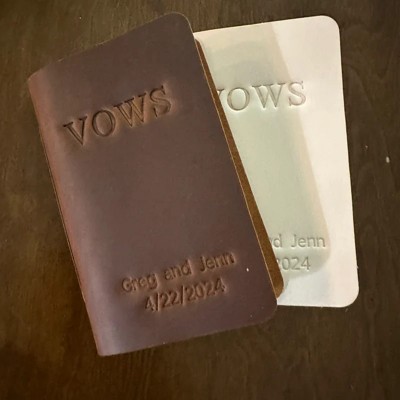 Personalized Leather Vow Books for Couple Anniversary Valentines Day Gifts
