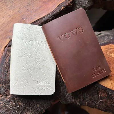 Personalized Leather Vow Books for Couple Keepsake Anniversary Gifts