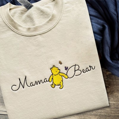 Custom Embroidered Bear Mama Sweatshirt Gift Ideas For Christmas Family Gift