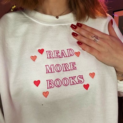 Read More Books Embroidered Book Lover Sweatshirt