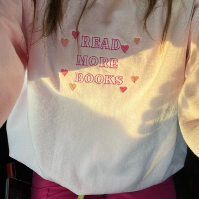 Read More Books Embroidered Book Lover Sweatshirt