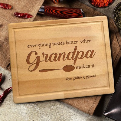 Personalized Cutting Board BBQ Themed Grill Master For Father's Day Gift Ideas