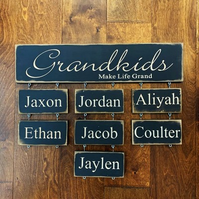 Personalized Grandparent Sign with Grandchildren's Names For Christmas Gift