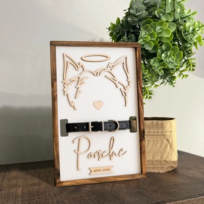 Personalized Loss of Pet Collar Frame Memorial Gift For Pet Lovers