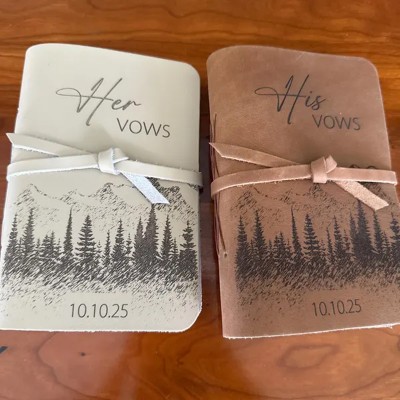 Personalized Leather His Her Vow Books Gifts for Couple Anniversary Valentines Day