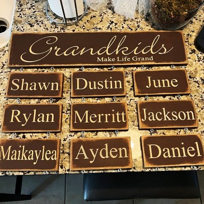 Personalized Grandparent Sign with Grandchildren's Names For Christmas Gift