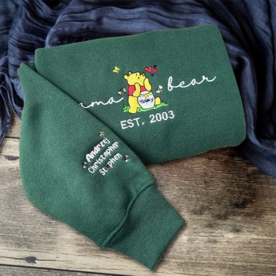 Custom Embroidered Bear Mama Sweatshirt Gift Ideas For Christmas Family Gift