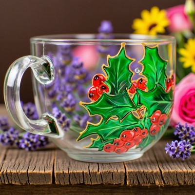 Personalized Birth Month Flower December Holly Mug For Mom Grandma Gift