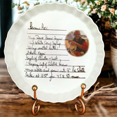 Personalized Handwritten Recipe Plate With Photo For Family Christmas Keepsake Gift