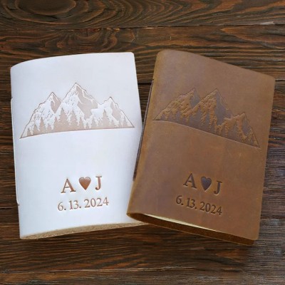 Custom Leather Adventure Books Gifts for Couple Anniversary Valentines Day