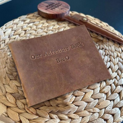 Our Adventure Book Personalized Leather Photo Album For Valentine's Day Anniversary Gift Ideas