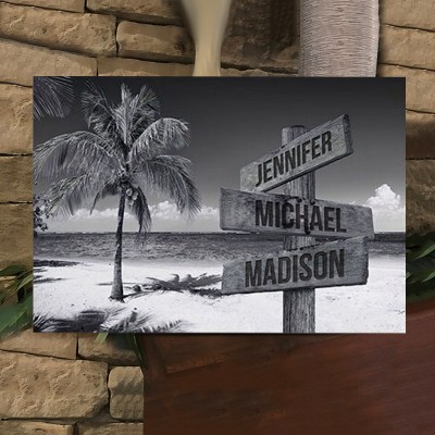 Personalized Last Name Birth Date Vintage Street Sign Multiple Names Premium Canvas Wall Art Best Gift