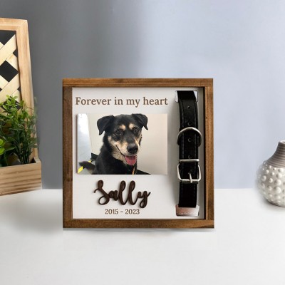 Personalized Loss of Pet Collar Frame Memorial Gift For Pet Lovers