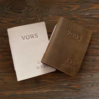 Custom Leather Vow Books Gifts for Couple Anniversary Valentines Day