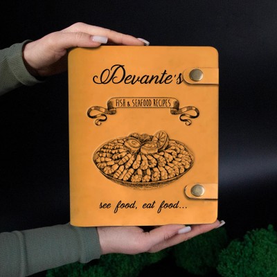 Personalized Leather Recipe Book For Family Christmas Gift