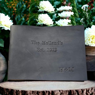 Our Adventure Book Personalized Leather Photo Album For Valentine's Day Anniversary Gift Ideas