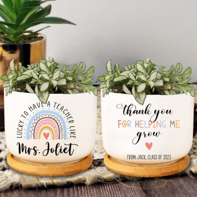 Personalized Teacher Appreciation Gift Thank You Plant Pot