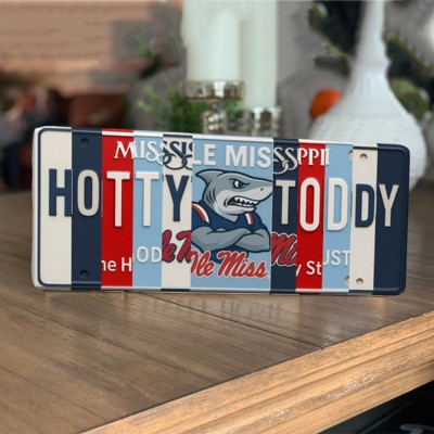 Hotty Toddy License Plate Sign – Ole Miss Rebels Wall Art Game Day Decor Christmas Gift