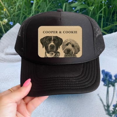 Custom Pet Photo Trucker Hat For Pet Lover Memorial Keepsake Gift
