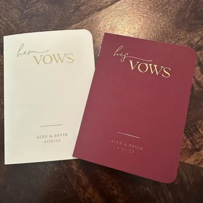 Custom Her His Vow Books Gifts for Couple Anniversary Valentines Day