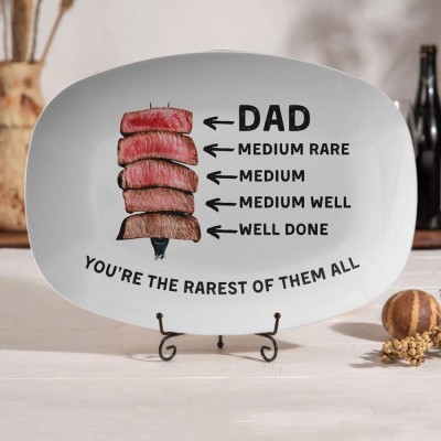 Custom Dad Grilling BBQ Plate From Kids Funny Gift For Fathers Day