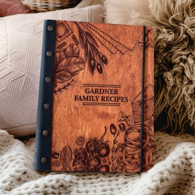 Personalized Recipe Book Blank Binder Cookbook For Mom Grandma Family Christmas Gift