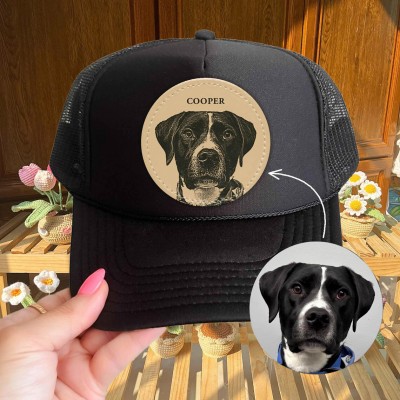 Custom Pet Photo Trucker Hat For Pet Lover Memorial Keepsake Gift