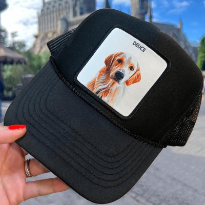 Custom Pet Photo Trucker Hat For Pet Lover Memorial Keepsake Gift