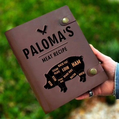 Personalized Leather Recipe Book For Family Christmas Gift