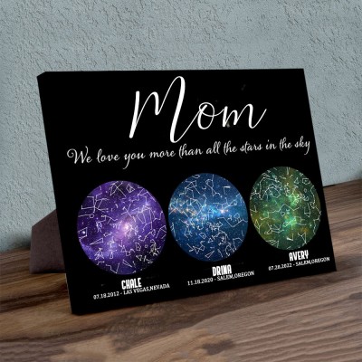 Personalized Star Map By Date Night Sky Constellation Wall Art Wood Sign For Mom Christmas Gift